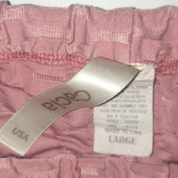 Cacia High Rise Scrunch Butt Honeycomb Bubble Jacquard Pink Slimming Leggings L - Picture 13 of 16